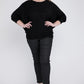ZENANA Plus Ribbed Batwing Long Sleeve Boat Neck Sweater