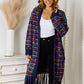 Multi-color Fringe Hem Open Front Autumn Cardigan with Tassell