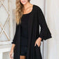 JADE by JANE Women's Red Kimono Glitter Cardigan with Bell Sleeve
