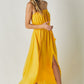 DAVI & DANI Yellow Smocked Casual Midi Sundress