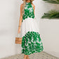 Tied Printed Sleeveless Midi Dress