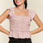 JADE by JANE Plus-size Floral Print Ruffled top