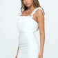 ONE & ONLY COLLECTIVES White Square Collar Mini Cocktail Dress