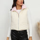 White Winter Zip-Up Collared Vest