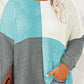 SYNZ Plus Size Color Block Round Neck Sweater