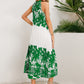 Tied Printed Sleeveless Midi Dress