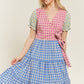 JADE by JANE Color Block Gingham Dress