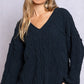 POL Dreamy Backless V-Neck Sweater with Chain Detail