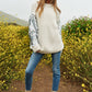 DAVI & DANI Sequin Sleeve Sweater Knit Tunic Top