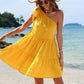 Yellow Tied Single Shoulder Mini Dress
