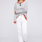 NUVI APPAREL Autumn Contrast Trimmed Striped Pullover Sweater