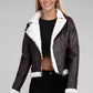 AMBIANCE APPAREL Trimmed  PU Jacket with Inside Plush