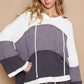 POL Color Block Long Sleeve Hooded Sweater