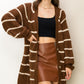 HYFVE Made for Style Oversized Striped Sweater Cardigan