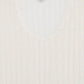LILOU Ivory Variegated Rib V neck Sweater