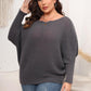 Full Size Boat Neck Batwing Sleeve Sweater-up to 3XL