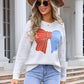 ANGEL WINGS Bow Round Neck Dropped Shoulder Sweater