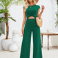 Twisted Round Neck Cap Sleeve Jumpsuit