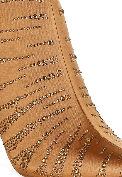 RAG & Co. Toget Satin Rhinestone Ankle Party Boots