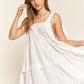 JADE by JANE Square Collar Tied Straps Ruffle Dress