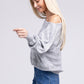 NUVI APPAREL Boat Neck Cable Knit Sweater