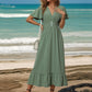 Surplice Sage Flutter Sleeve Midi Dress