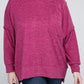 ZENANA Plus Brushed Melange Drop Shoulder Sweater