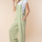 WHITE BIRCH Texture Sleeveless Wide Leg Jumpsuit