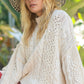 POL Cream Mock Neck Cable Knit Sweater
