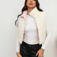 White Winter Zip-Up Collared Vest