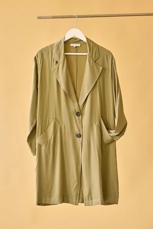 HYFVE Long Button Front Cool Oversized Coat