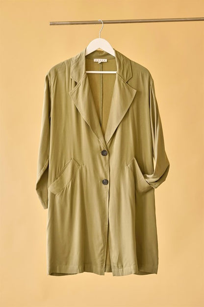 HYFVE Long Button Front Cool Oversized Coat