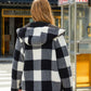 Plaid Two-Side Wear Hooded Coat