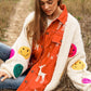 DAVI & DANI The Fuzzy Smile Long Bell Sleeve Knit Cardigan