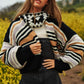 DAVI & DANI Chunky Knit Multi-Striped Open Sweater Cardigan
