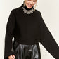 JADE by JANE Luxurious Mock Neck Wide Sleeves Sweater JJK50507