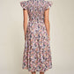 DAVI & DANI Vintage Garden Floral Flutter Smocking Midi Dress