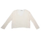 LILOU Ivory Variegated Rib V neck Sweater