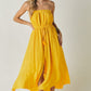 DAVI & DANI Yellow Smocked Casual Midi Sundress