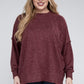 ZENANA Plus Brushed Melange Drop Shoulder Sweater