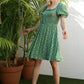 LILOU Green Floral Smocked Summer Dress