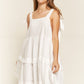 JADE by JANE Square Collar Tied Straps Ruffle Dress