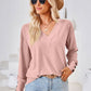V-Neck Long Sleeve Blouse