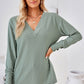 V-Neck Long Sleeve Blouse