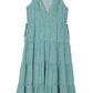 LILOU Green Polka Dot Dress with Small waist-illusion Side Tie