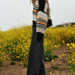 DAVI & DANI Chunky Knit Multi-Striped Open Sweater Cardigan