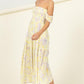 Pastel Florals Smocked Midi Dress