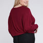 ZENANA Plus Ribbed Batwing Long Sleeve Boat Neck Sweater