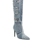 Cornik Multi Color Stones Denim Boots