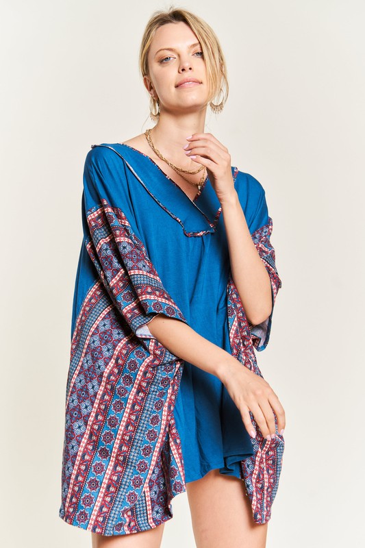 Jade by Jane Teal Tunic Bohemian Poncho